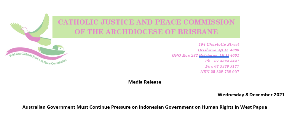 Logo of the Catholic Justice and Peace Commission in the Archdiocese of Brisbane.