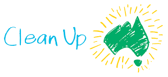 Clean Up Australia Logo with text and green map of Australian 